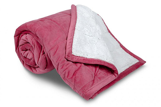 Coperta in microfibra EXTRA morbida cucitura PECORA rosa antico
