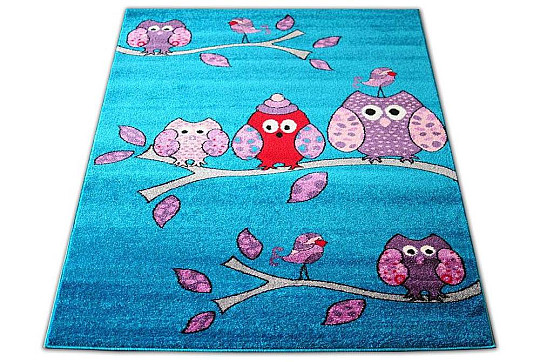 Tappeto per bambini BELLA OWL turchese