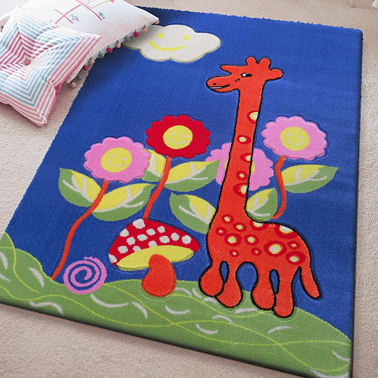 Tappeto per bambini KIDS GIRAFFE blu