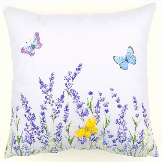 Copertina decorativa Lavanda con farfalle 40x40