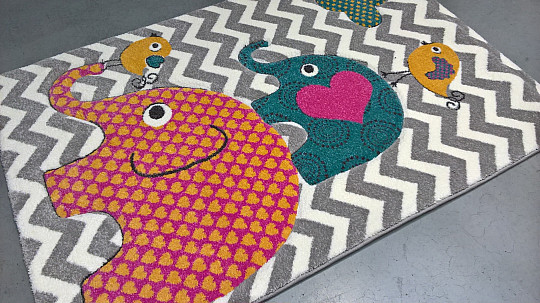 Tappeto per bambini PASTEL Elefanti