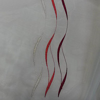 Tenda in voile con ricamo rosso Gerster 195/0043