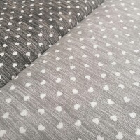 Tessuto decorativo Naira cuori grigio