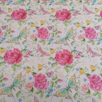 Tessuto decorativo Fiori e farfalle