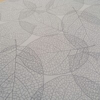 Tessuto decorativo BLACK OUT Foglie grigie