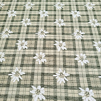 Tessuto decorativo lussuoso FIORI E DIAMANTI verde