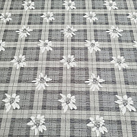 Tessuto decorativo lussuoso FIORI E QUADRETTI grigio