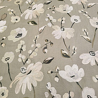 Tessuto decorativo RICAMATO RICAMO con lino