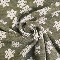Tessuto decorativo di lusso con fiocchi marrone-verde