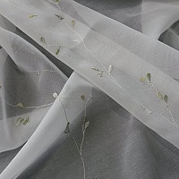 Tenda di lusso ricamata GERSTER 11545 bianco - verde