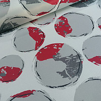 Tessuto decorativo BLACK OUT Bolle rosse