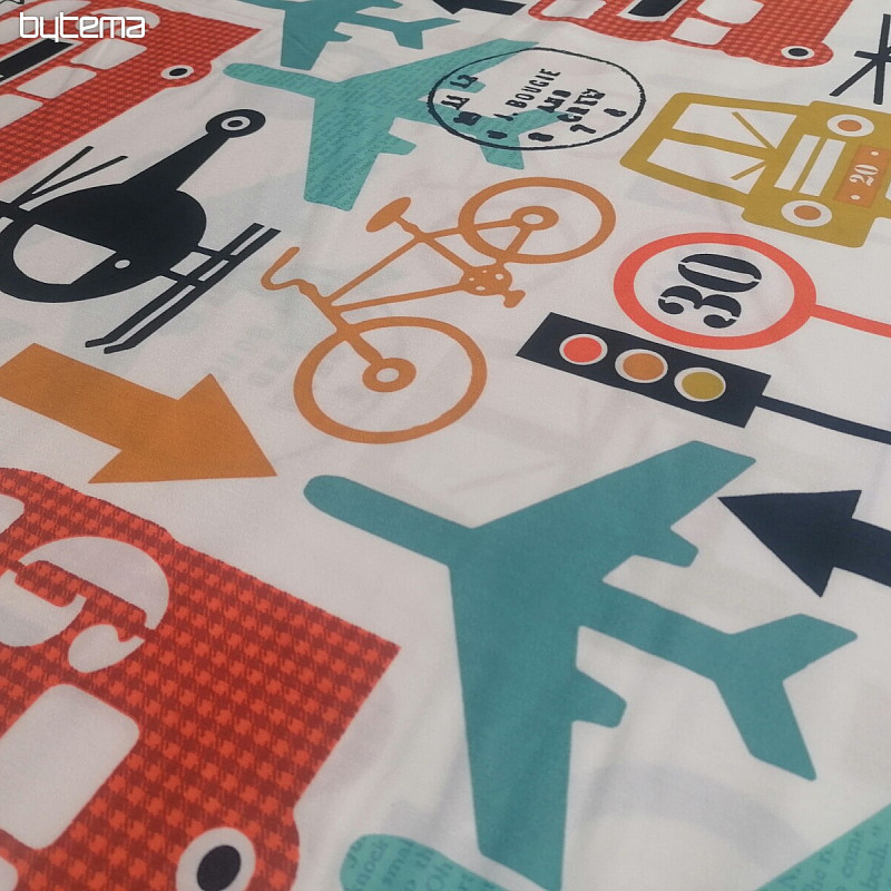 Tessuto decorativo per bambini TRANSPORT, TRAFFIC