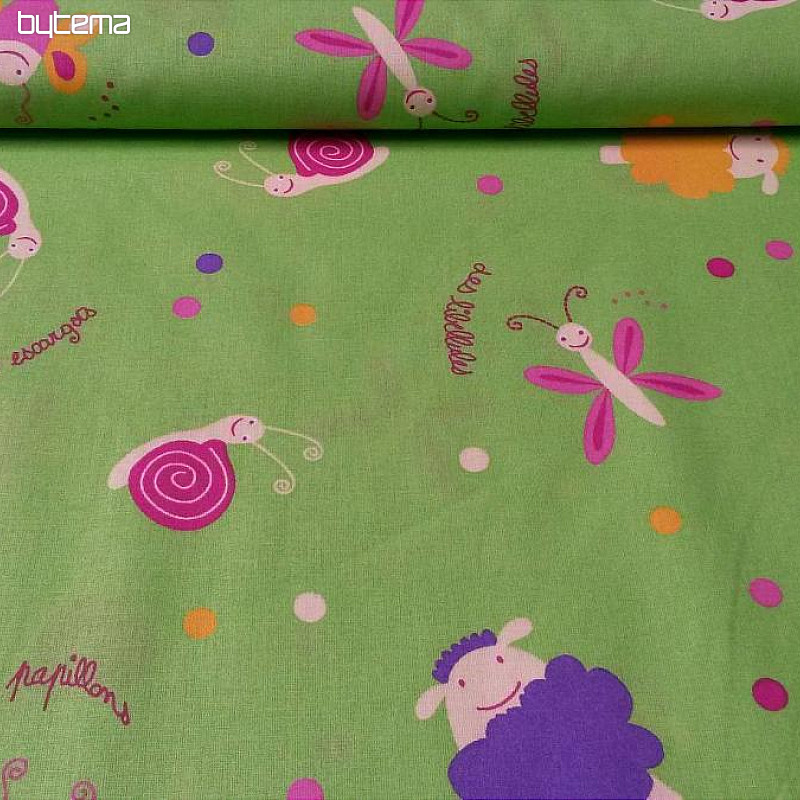 Tessuto decorativo in cotone per bambini PAPILLONS
