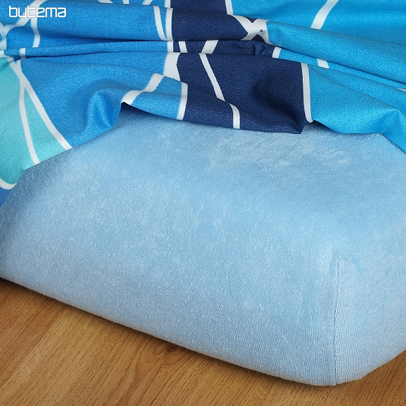 Lenzuolo in spugna, colore azzurro