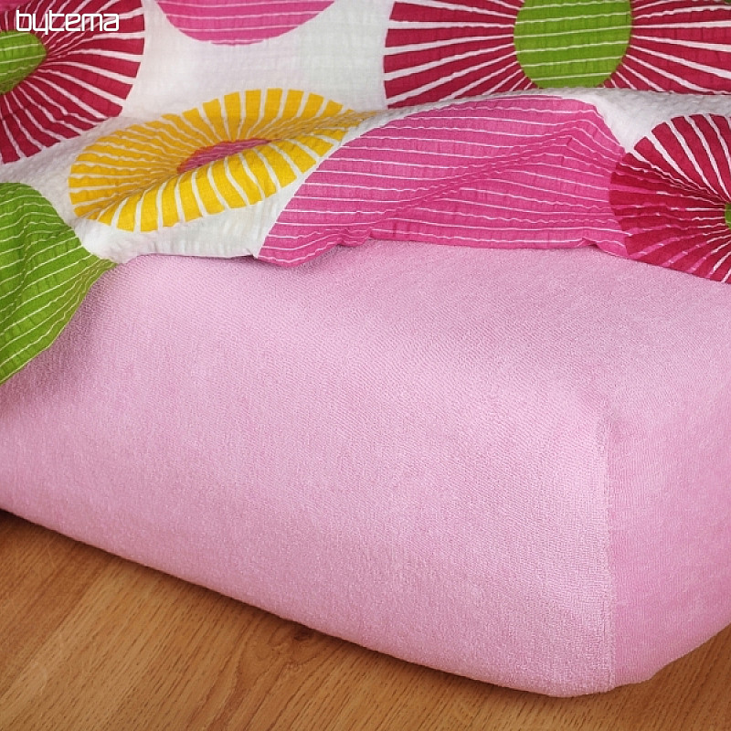 Lenzuolo in spugna colore rosa antico