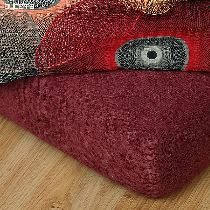 Lenzuolo in spugna bordeaux