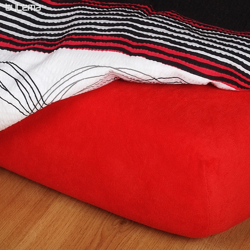 Lenzuolo in spugna rosso