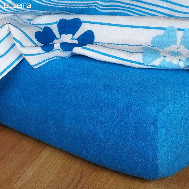 Lenzuolo in spugna colore blu royal