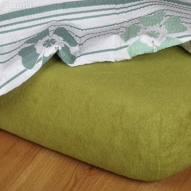 Lenzuolo in spugna colore oliva