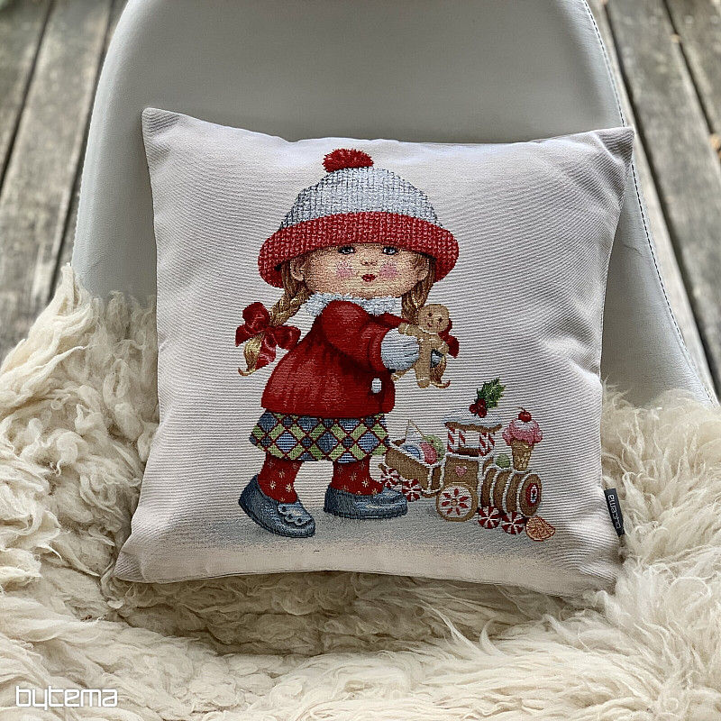 Copri arazzo natalizio RAGAZZA CON UN GIOCATTOLO