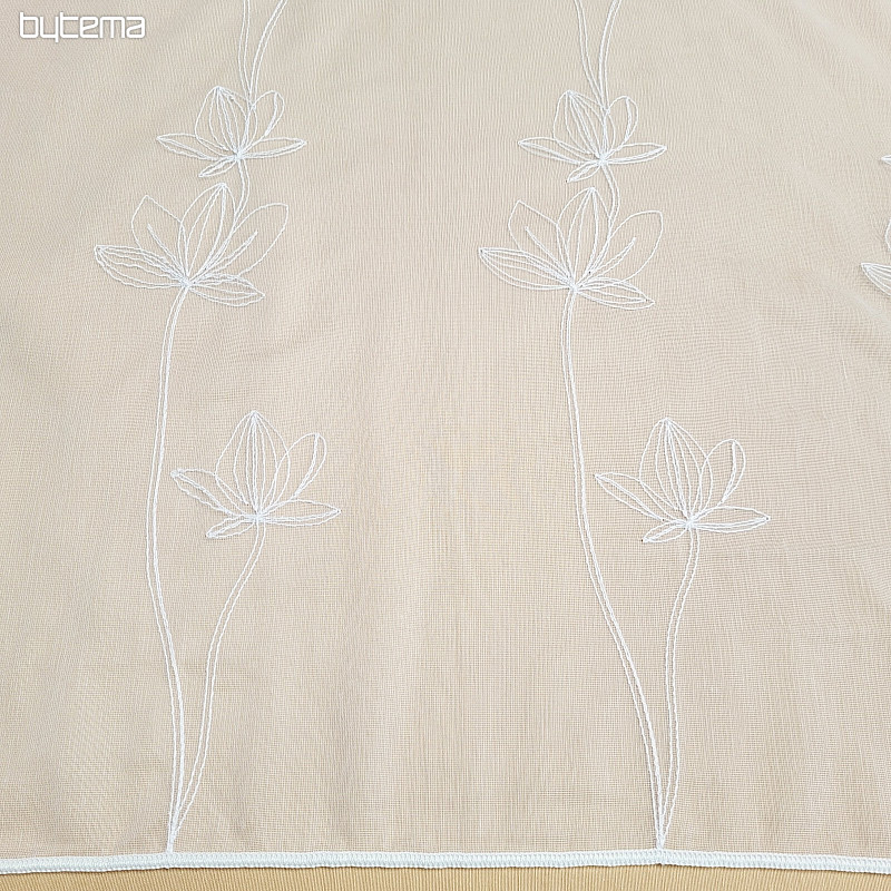 Lussuosa tenda ricamata BIANCA CON FIORI 11745/290