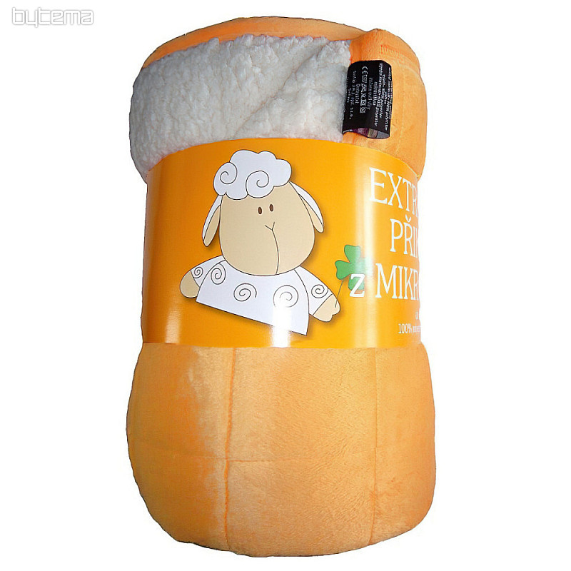coperta in microfibra EXTRA SOFT punto PECORA arancione chiaro