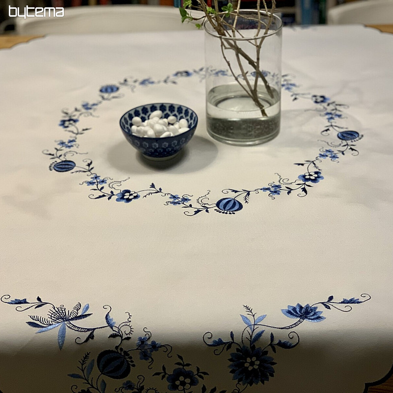 Tovaglie ricamate CIPOLLA BLU-BIANCO