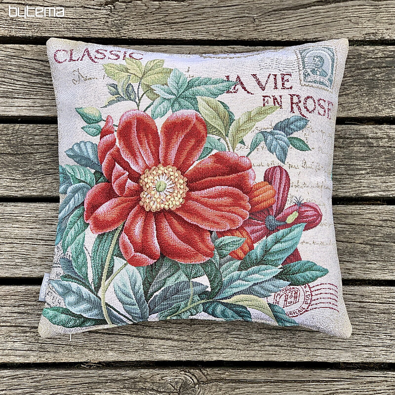 Federa per cuscino FIORE - CARTOLINA ROSSO