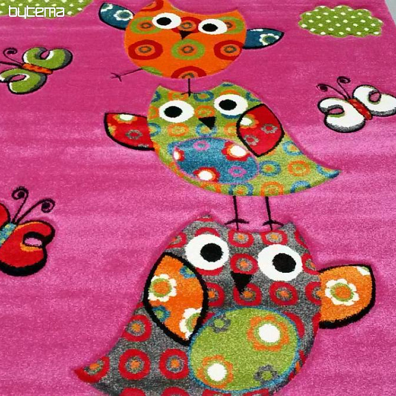 Tappeto per bambini GUFO e GUFO rosa