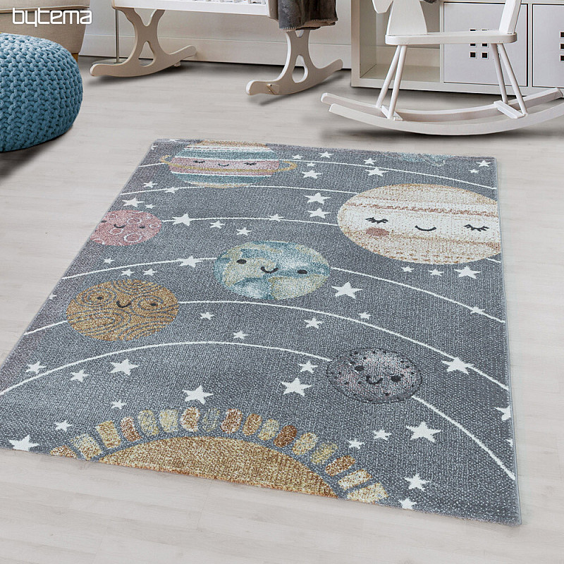 Tappeto di lusso per bambini FUNNY Universe grigio