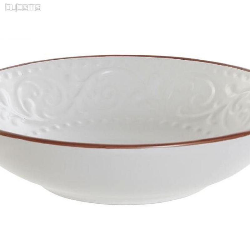 Piatto fondo WHITE RELIEF 20,5x5 cm bianco
