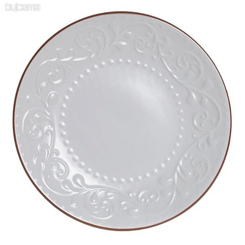 Piatto dessert WHITE RELIEF 21x2,5 cm bianco