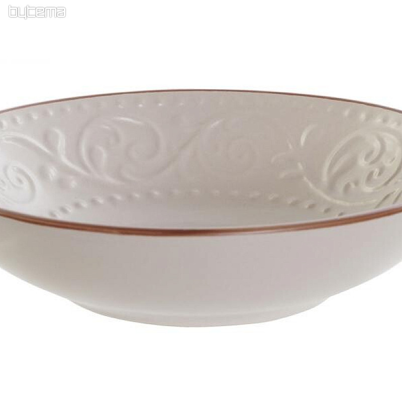 Piatto fondo BEIGE RELIEF 20,5x5 cm beige