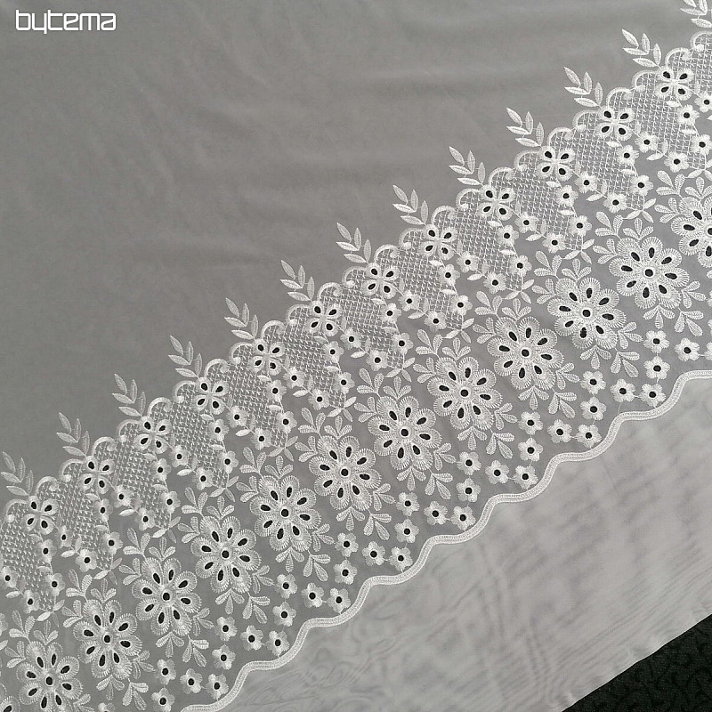 Tenda ricamata di lusso Melanie bianca 17560