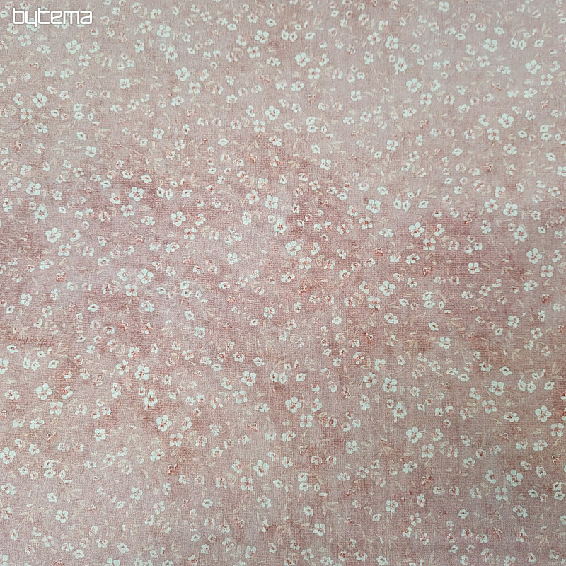 Tessuto in cotone MONO MINI FIORE ROSA