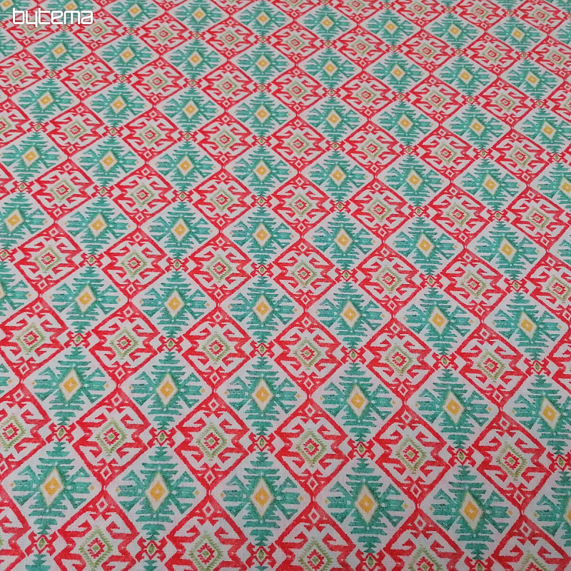 Tessuto di cotone Diamanti turchese