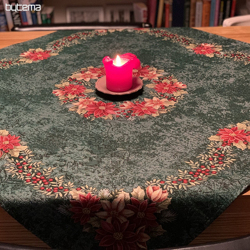 Tovaglie e sciarpe in tappezzeria natalizia CORONA DI NATALE CON AGRIFOGLIO ROSA VERDE
