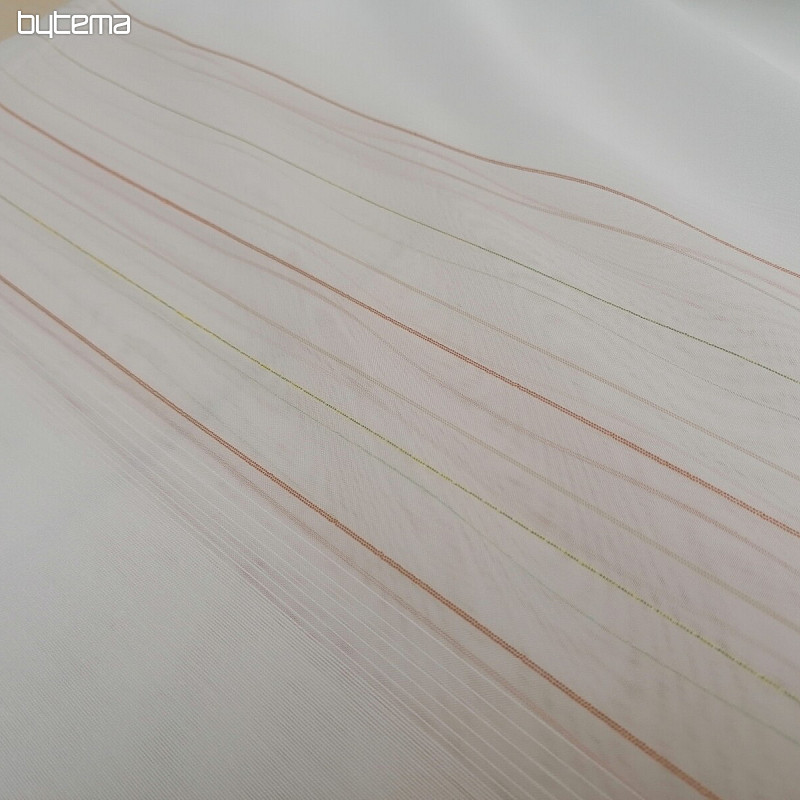 Tenda in voile a righe verde-rame