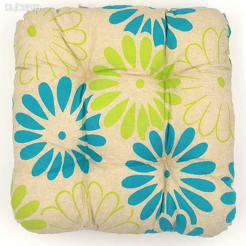Divano fiore blu-verde