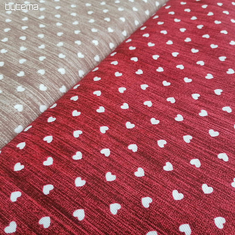 Tessuto decorativo Naira cuori bordeaux