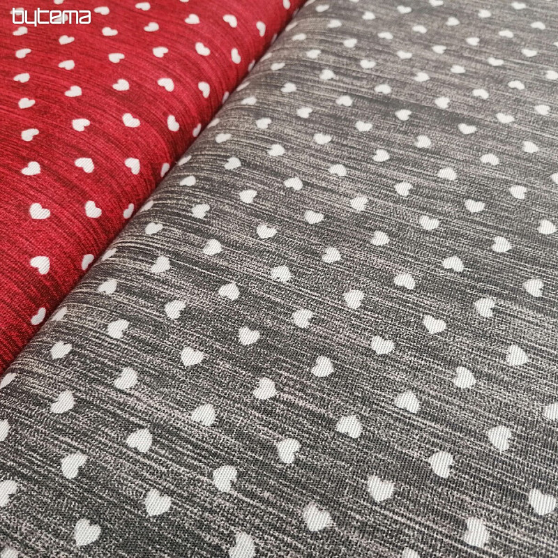 Tessuto decorativo Naira cuori grigio scuro