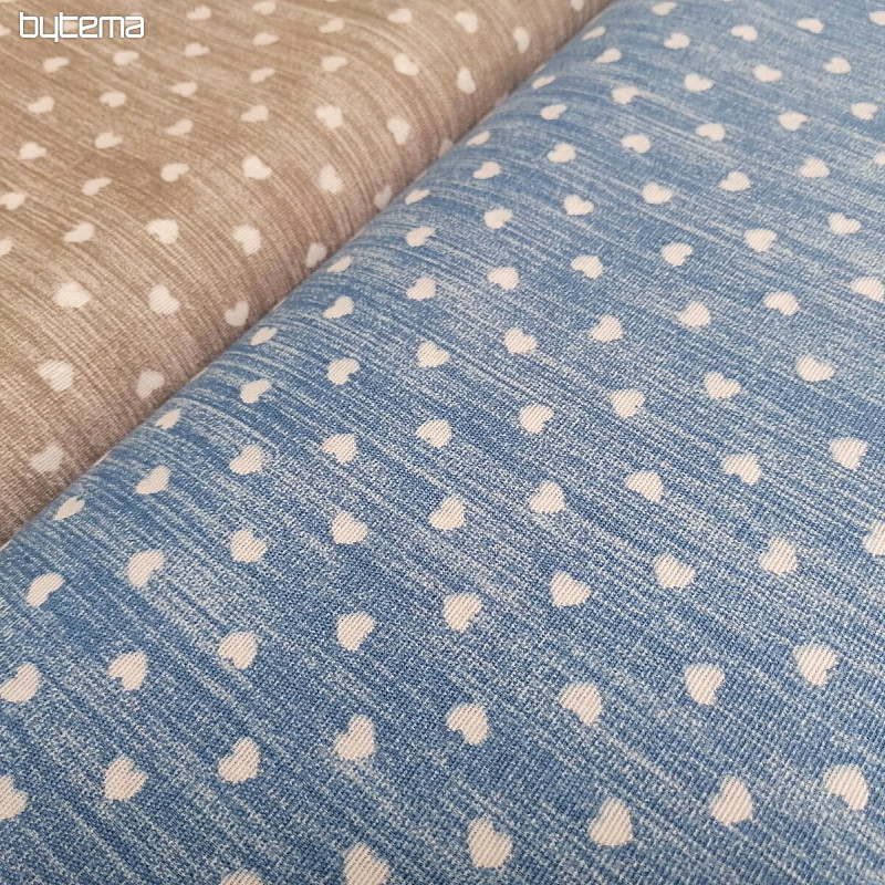 Tessuto decorativo Naira cuori blu