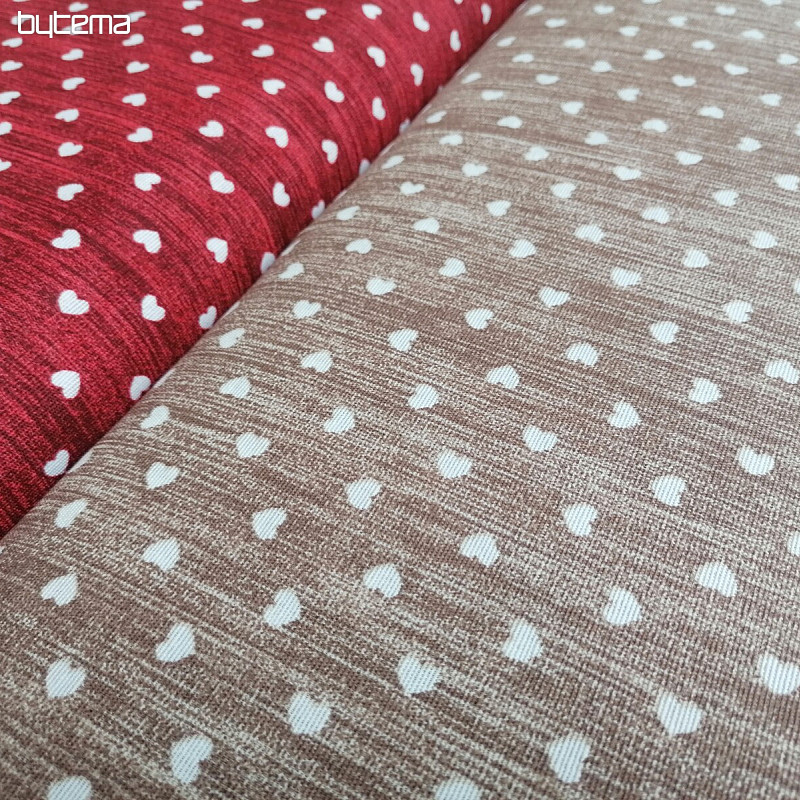 Tessuto decorativo Naira cuori beige