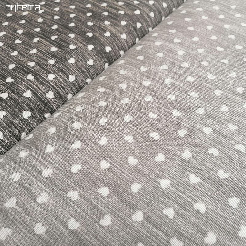 Tessuto decorativo Naira cuori grigio