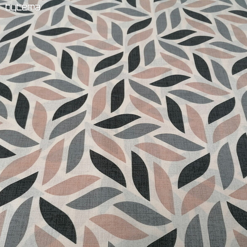 Tessuto decorativo Coord foglie grigio