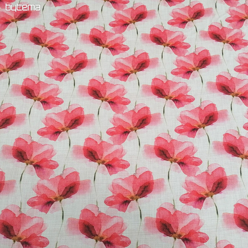 Tessuto decorativo Fiori rossi