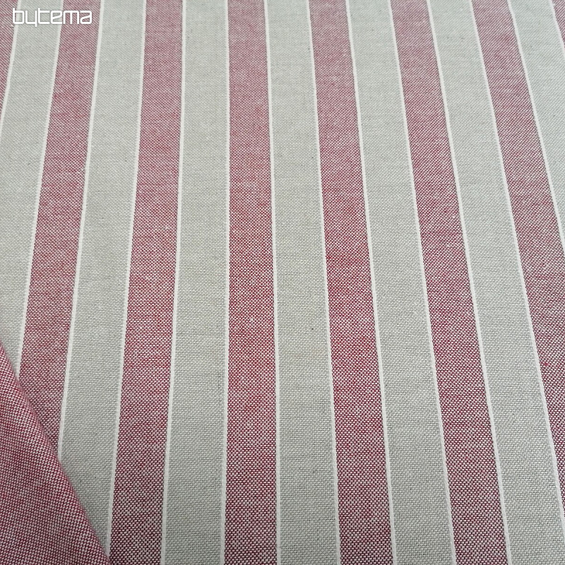 Tessuto decorativo strisce Trebol - bordeaux 2 cm 65