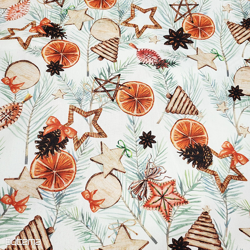Tessuto decorativo natalizio Arance secche