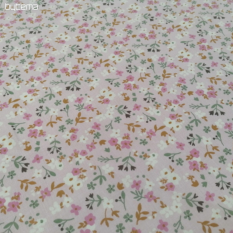 Tessuto di cotone Zalia fiori rosa