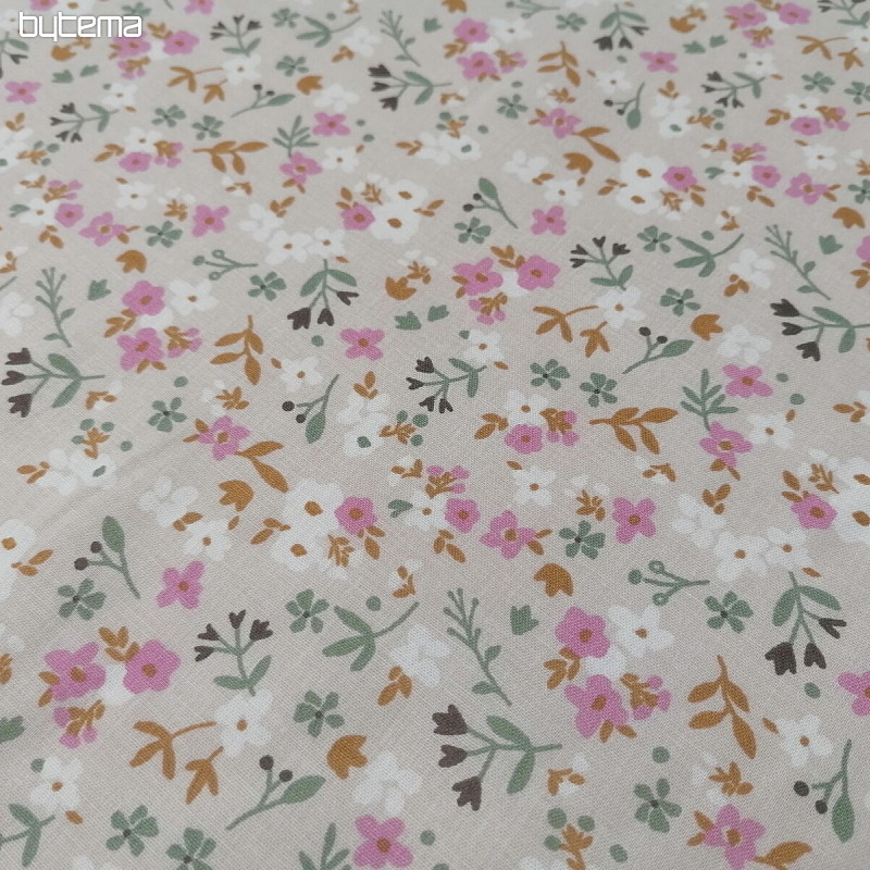 Tessuto di cotone Zalia fiori naturali